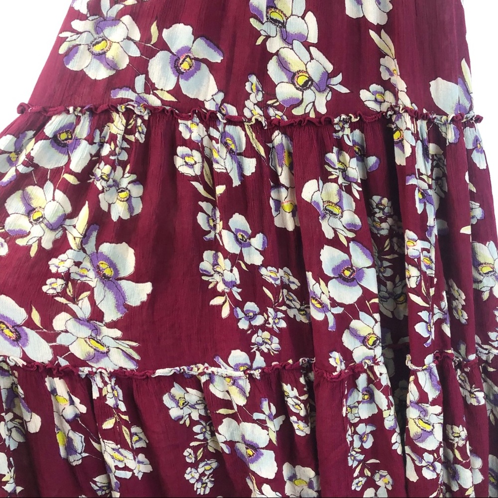 Free People Red Floral Boho Maxi Dress - Picture 6 of 8